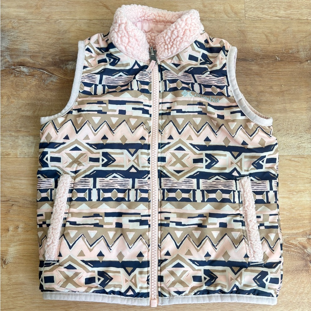 Columbia Toddler Light Pink Sherpa Fleece Vest - Picture 3 of 5